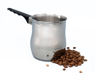 Кофейная турка, 1 литр, джезва, ибрик  из нержавеющей стали для индукционных плит с двумя носиками цена и информация | Чайники, кофейники | pigu.lt
