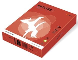 Spalvotas popierius Maestro Color, 160g/m2, A4, 250 lapų, aguonos raudonas/Coral Red kaina ir informacija | Sąsiuviniai ir popieriaus prekės | pigu.lt