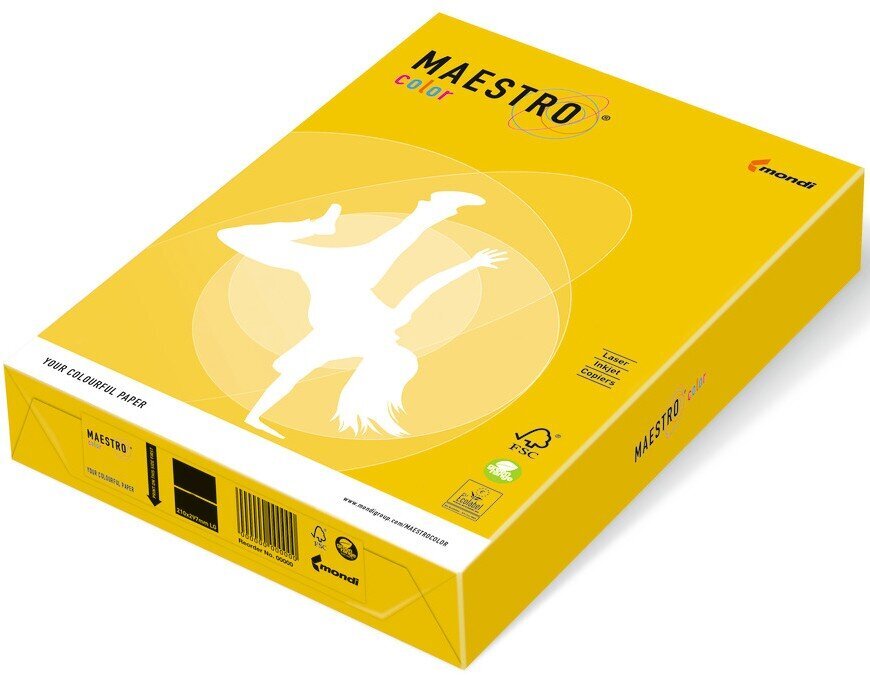 Spalvotas popierius Maestro Color, 160g/m2, A4, 250 lapų, garstyčių spalvos/Mustard цена и информация | Sąsiuviniai ir popieriaus prekės | pigu.lt
