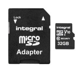 Integral Security Micro SD 4K V30 UHS-1 U3 32GB kaina ir informacija | integral Mobilieji telefonai, Foto ir Video | pigu.lt