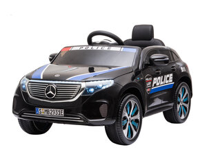 Vaikiškas elektromobilis Mercedes Benz EQC400 Police, Black kaina ir informacija | Elektromobiliai vaikams | pigu.lt