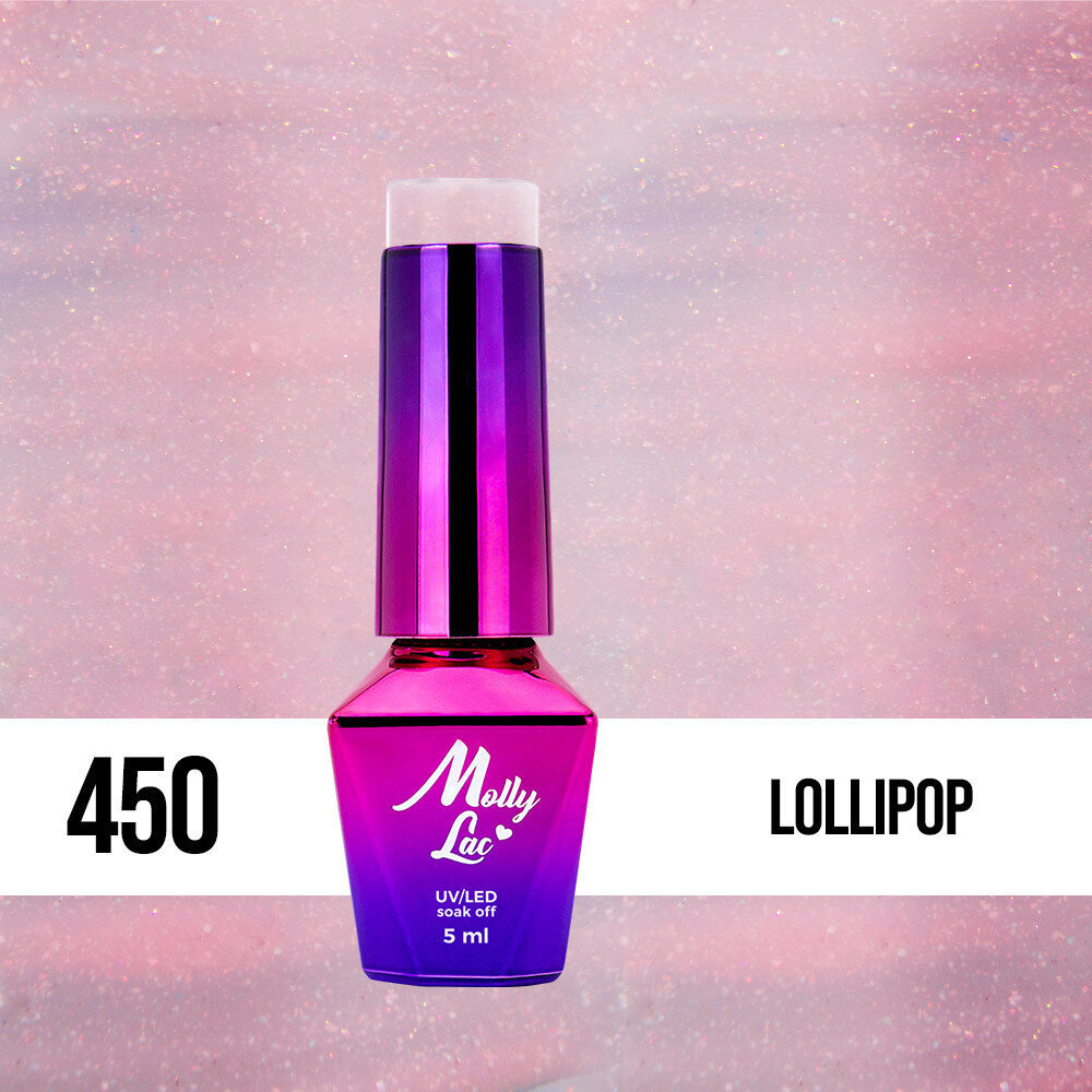 Gelinis nagų lakas Molly Lac - BonBons Lollipop Nr 450, 5ml цена и информация | Nagų lakai, stiprintojai | pigu.lt