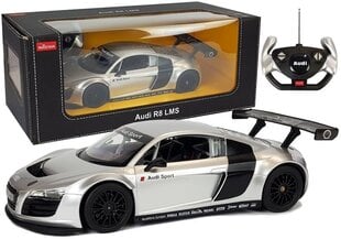 Nuotoliniu būdu valdomas automobilis Audi R8 LMS, 1:14, sidabrinis kaina ir informacija | Žaislai berniukams | pigu.lt