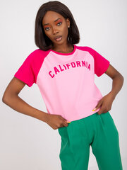 Женская футболка с принтом цвета фуксии цена и информация | Женские блузки, рубашки | pigu.lt
