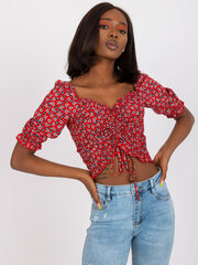 Женская красная блуза с принтом цена и информация | Женские блузки, рубашки | pigu.lt