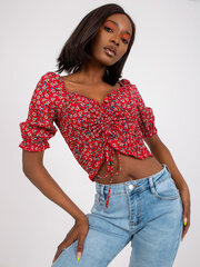 Женская красная блуза с принтом цена и информация | Женские блузки, рубашки | pigu.lt