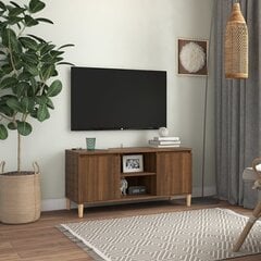 TV spintelė su medinėmis kojelėmis, 103,5x35x50 cm, ruda цена и информация |  Тумбы под телевизор | pigu.lt