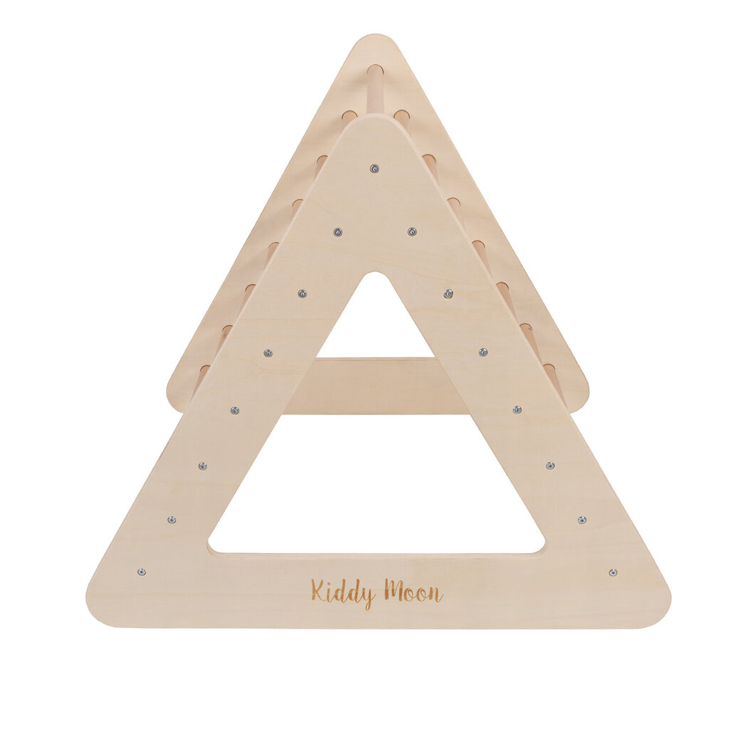 KiddyMoon medinis laipiojimo trikampis vaikams Montessori, natūralus kaina ir informacija | Čiuožyklos, laipiojimo kopetėlės | pigu.lt