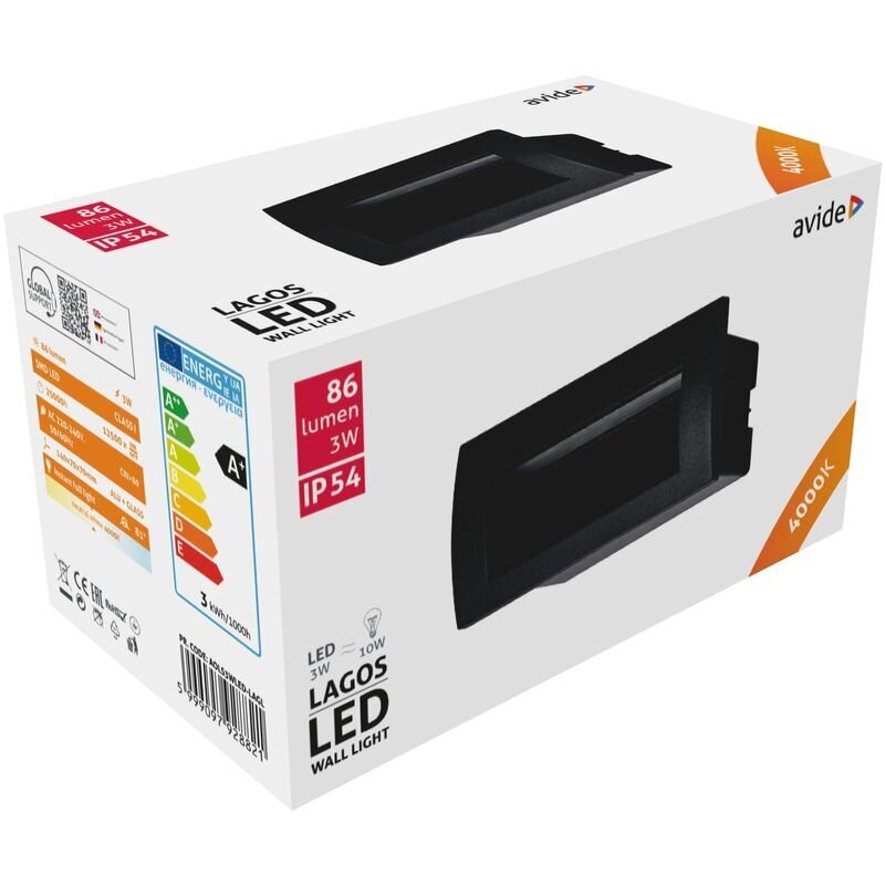 Lauko šviestuvas Avide įleidžiamas Lagos LED 3W NW IP54 14cm kaina ir informacija | Lauko šviestuvai | pigu.lt