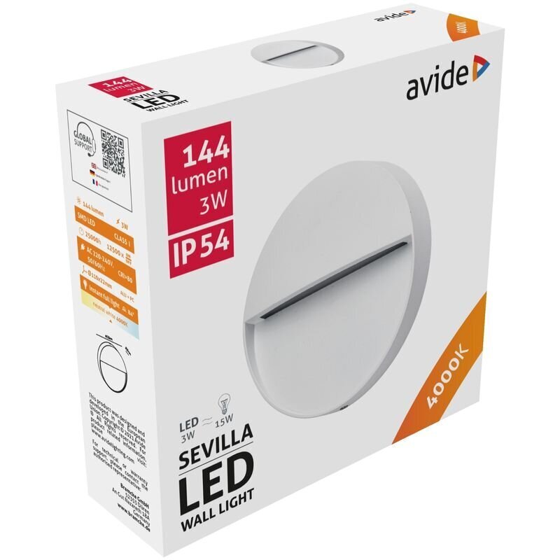 Lauko šviestuvas Avide Step Sevilla LED 3W NW IP54 11cm kaina ir informacija | Lauko šviestuvai | pigu.lt