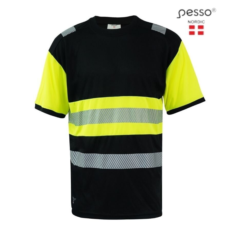 Marškinėliai Pesso HVM_J, juoda-geltona kaina ir informacija | Darbo rūbai | pigu.lt
