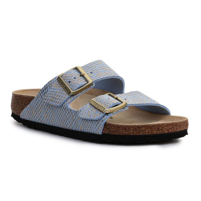 Šlepetės moterims Birkenstock Arizona Shiny Python Dusty Blue W 1021463, mėlynos kaina ir informacija | Šlepetės moterims | pigu.lt