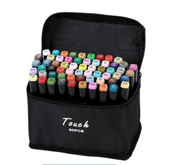 Dvipusiai markeriai-flomasteriai Touch, 60 vnt kaina ir informacija | Piešimo, tapybos, lipdymo reikmenys | pigu.lt