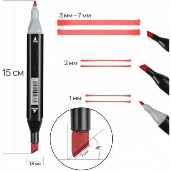 Dvipusiai markeriai-flomasteriai Touch, 60 vnt цена и информация | Piešimo, tapybos, lipdymo reikmenys | pigu.lt