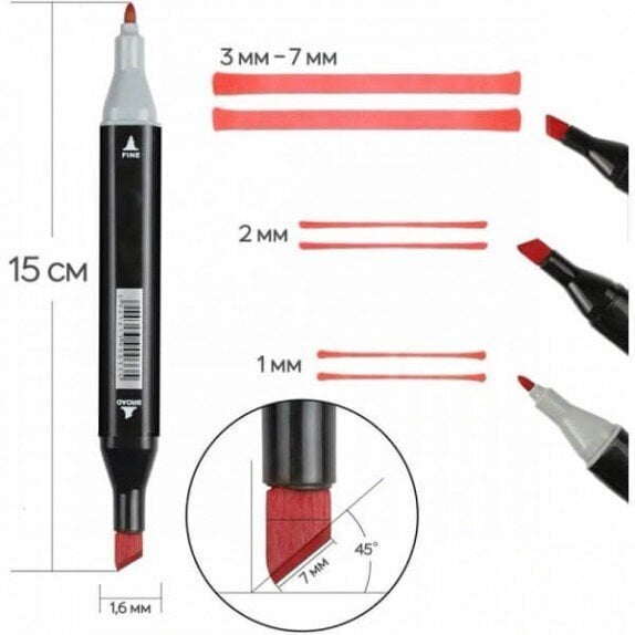 Dvipusiai markeriai-flomasteriai Touch, 80 vnt цена и информация | Piešimo, tapybos, lipdymo reikmenys | pigu.lt