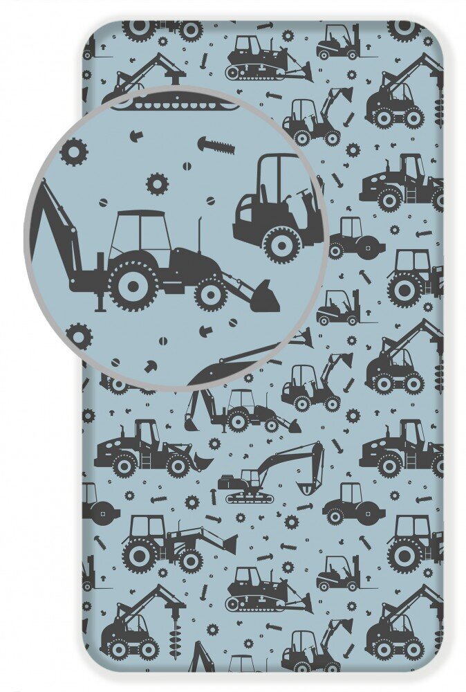 Paklodė su elastine juostele Tractor, 90x200cm kaina ir informacija | Paklodės | pigu.lt