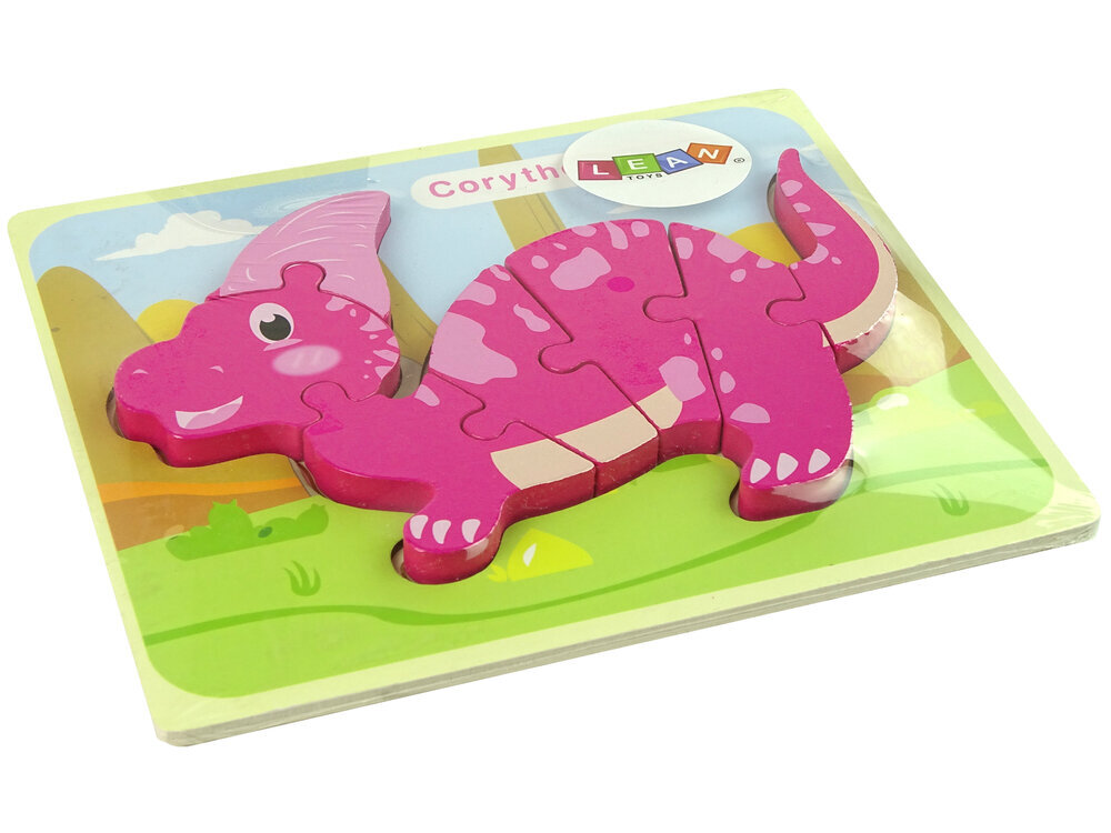 Medinė dėlionė Dinozauras LeanToys, 6 det. kaina ir informacija | Dėlionės (puzzle) | pigu.lt