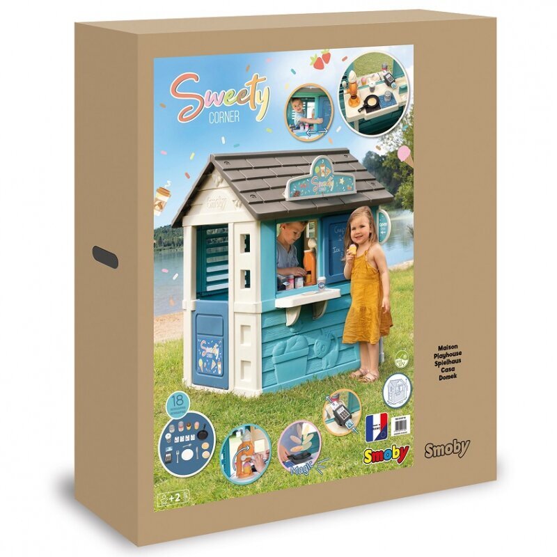 Žaidimų namelis - ledainė su priedais Smoby Sweety Corner kaina ir informacija | Vaikų žaidimų nameliai | pigu.lt