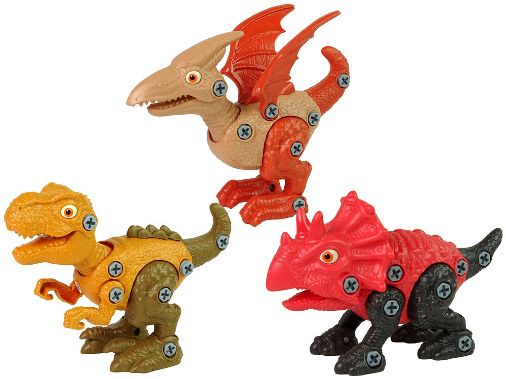 Dinozaurų išmontavimo rinkinys berniukams Lean Toys, 3 dalių kaina ir informacija | Žaislai berniukams | pigu.lt