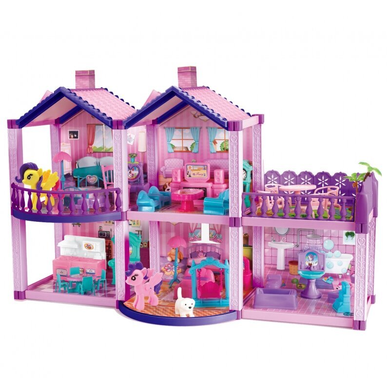 Rožinis lėlių namelis Woopie kaina ir informacija | Žaislai mergaitėms | pigu.lt