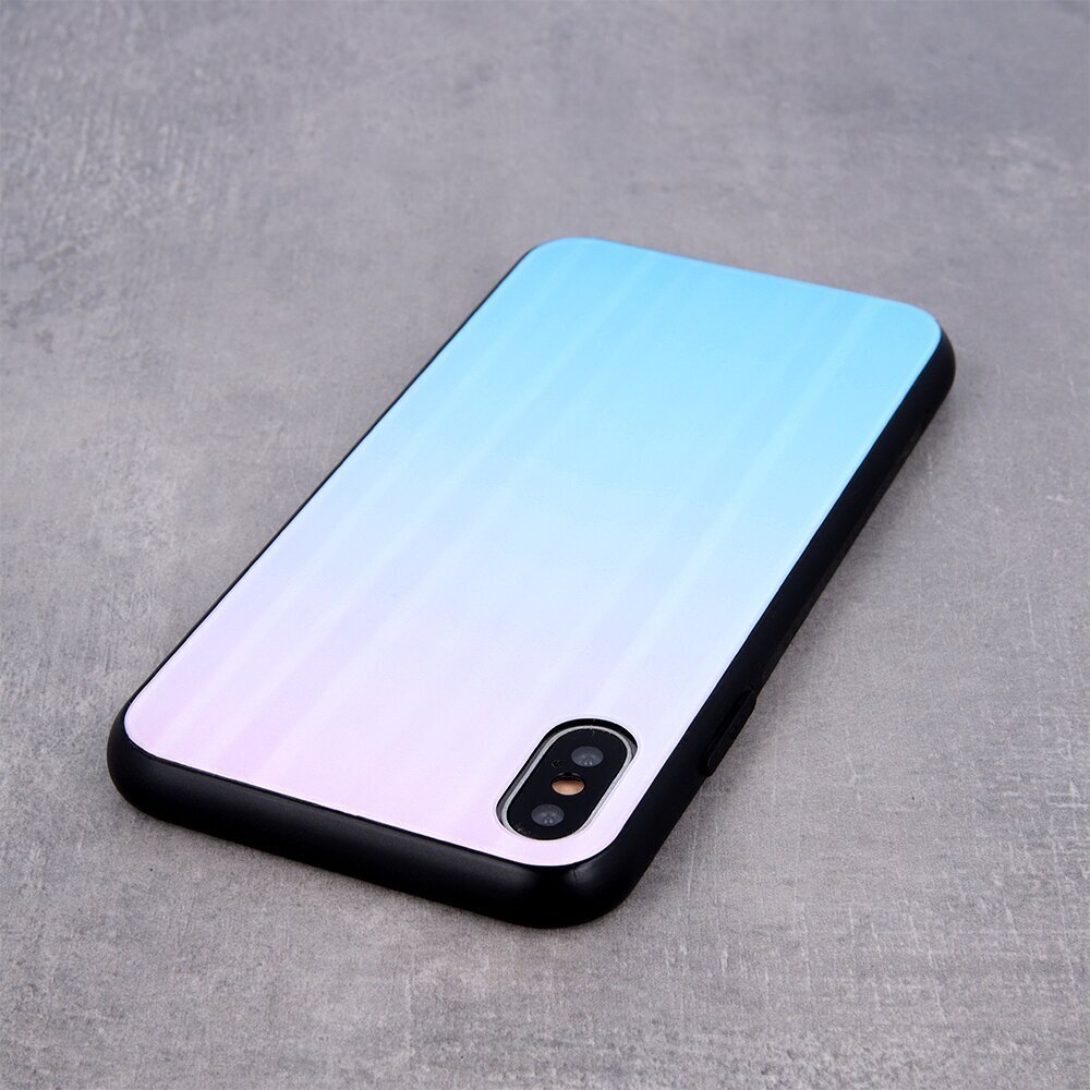 Aurora Glass case, skirtas Samsung Galaxy A22 4G, mėlynas/rožinis kaina ir informacija | Telefono dėklai | pigu.lt