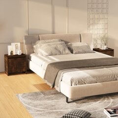 Naktinės spintelės, 45x34x44,5 cm, 2 vnt, rudos kaina ir informacija | Spintelės prie lovos | pigu.lt