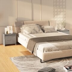 Naktinės spintelės, 45x34x44,5 cm, 2 vnt, pilkos kaina ir informacija | Spintelės prie lovos | pigu.lt