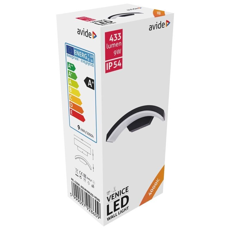 Lauko šviestuvas Avide sieninis Venice LED 9W IP54 kaina ir informacija | Lauko šviestuvai | pigu.lt