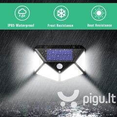 100 лед светодиодная лампа на солнечной батарее с датчиком движения цена и информация | Уличные светильники | pigu.lt