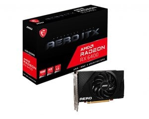 MSI VGA RX6400 4GB AERO ITX kaina ir informacija | Vaizdo plokštės (GPU) | pigu.lt