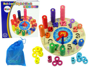 Mokomasis medinis laikrodis vaikams Lean Toys kaina ir informacija | Lavinamieji žaislai | pigu.lt