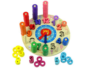 Mokomasis medinis laikrodis vaikams Lean Toys kaina ir informacija | Lavinamieji žaislai | pigu.lt