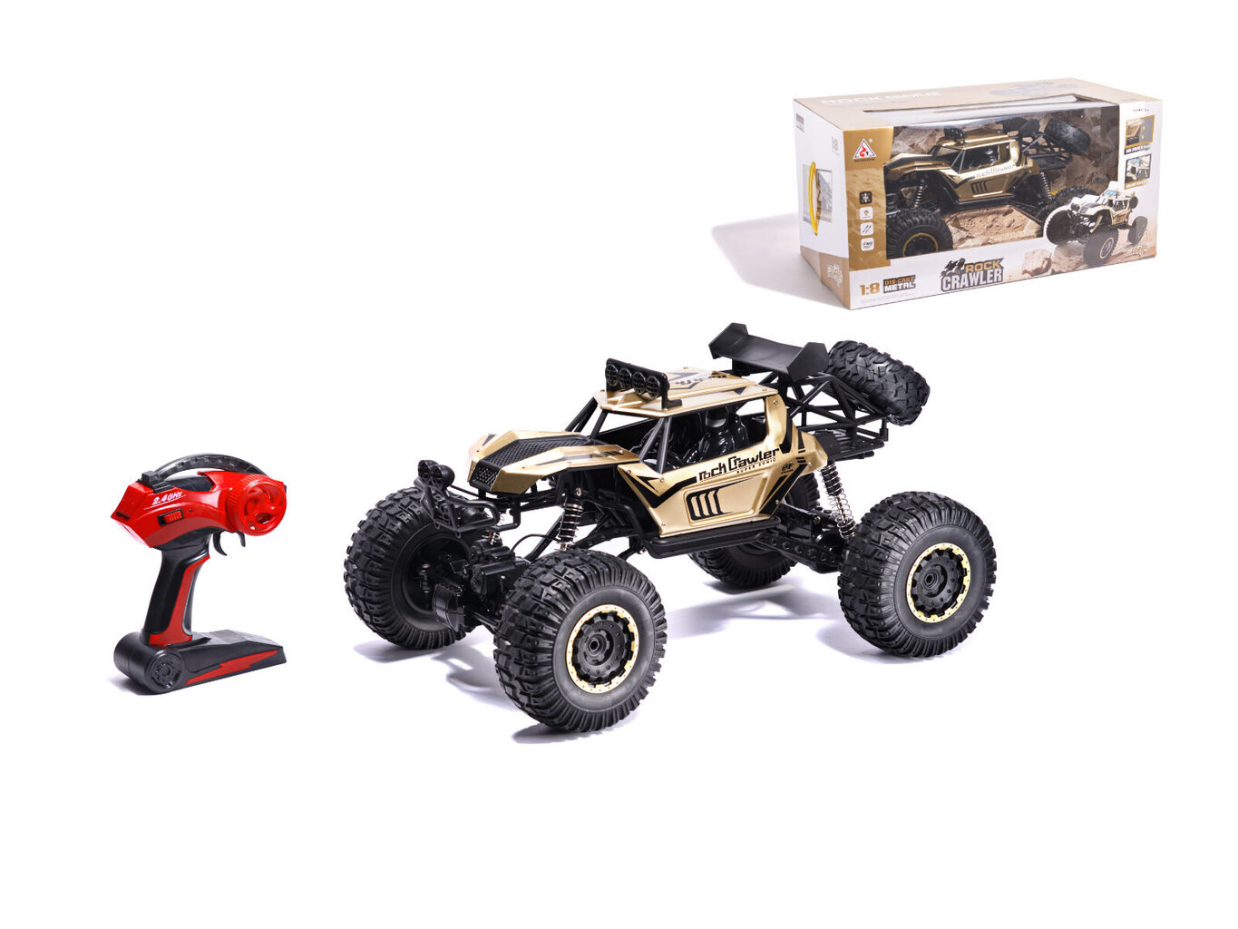 RC automobilis Rock Crawler 2.4GHz 1:8 51cm Gold kaina ir informacija | Žaislai berniukams | pigu.lt