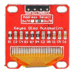 OLED ekranas, mėlyna grafika, 0.96” 128x64px I2C, raudonas kaina ir informacija | Atviro kodo elektronika | pigu.lt