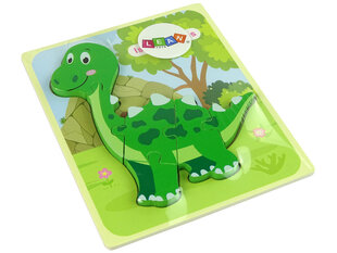 Medinė dėlionė Isanosauus dinozauras, žalias kaina ir informacija | Lavinamieji žaislai | pigu.lt