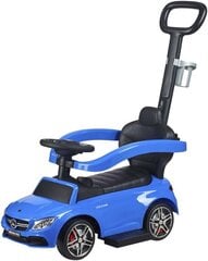 Paspiriamas automobilis su rankena - Mercedes C63, mėlynas kaina ir informacija | Žaislai kūdikiams | pigu.lt