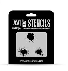 Paint Stains ST-TX005 Vallejo Hobby Stencils цена и информация | Аппликации, декорации, наклейки | pigu.lt