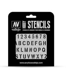 Stamp Font ST-LET002 Vallejo Hobby Stencils цена и информация | Аппликации, декорации, наклейки | pigu.lt