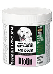 Biotin 135g, Nr100 Kennels Favourite.  Витаминная добавка для собак. Стимулирует рост волос и сохраняет здоровье кожи. Обладает антисеборейным эффектом. Играет важную роль в метаболизме жирных кислот ОМЕГА 6:3. Стабилизирует сахар в крови цена и информация | Витамины, добавки, средства от паразитов для собак | pigu.lt