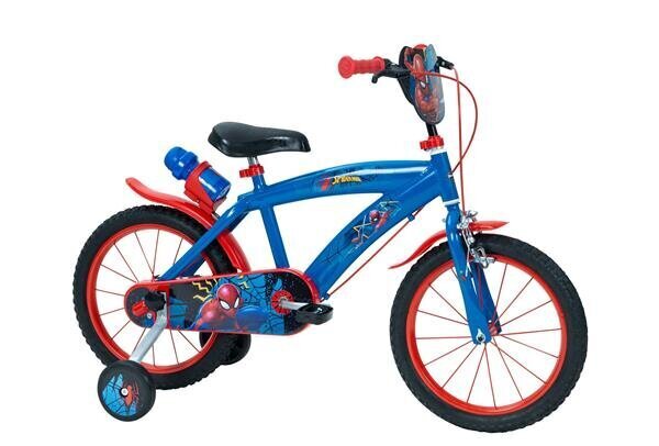 Dviratukas vaikams Huffy Spider-Man 16" Bike, mėlynas/raudonas kaina ir informacija | Dviračiai | pigu.lt