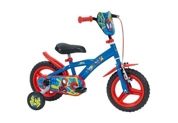 Dviratukas vaikams Huffy Spider-Man 12" Bike, mėlynas/raudonas kaina ir informacija | Dviračiai | pigu.lt