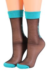 Minkštos blizgios moteriškos kojinės šviesiai mėtinės spalvos KARINE kaina ir informacija | Moteriškos kojinės | pigu.lt