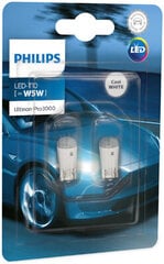 Philips W5W - T10 12V Ultinon Pro3000 SI LED 6000K lemputės, 2 vnt. kaina ir informacija | Philips Autoprekės | pigu.lt