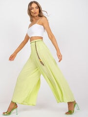 Женские брюки из ткани салатового цвета цена и информация | Женские брюки | pigu.lt