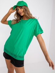 зеленая повседневная блузка с круглым вырезом горловины цена и информация | Женские блузки, рубашки | pigu.lt