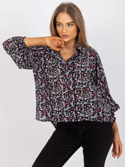 чарна блузка с лунным кроем с надруками zuluna цена и информация | Женские блузки, рубашки | pigu.lt