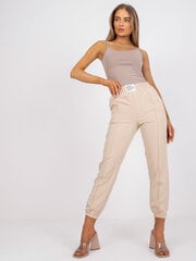 Женские светло-бежевые брюки из ткани цена и информация | Женские брюки | pigu.lt