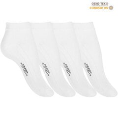 VCA Textil Хлопчатобумажные низкие белые спортивные носки (4 пары) цена и информация | Мужские носки | pigu.lt