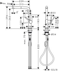 Смеситель для кухни с выдвижным шлангом Hansgrohe Talis M54 72808670 цена и информация | Кухонные смесители | pigu.lt