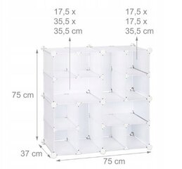 Modulinė lentyna Loft Wurfel M 4/12, 75x75x37 cm, balta kaina ir informacija | Daiktadėžės | pigu.lt